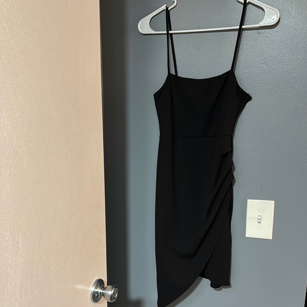 Chic Asymmetrical Black Dress